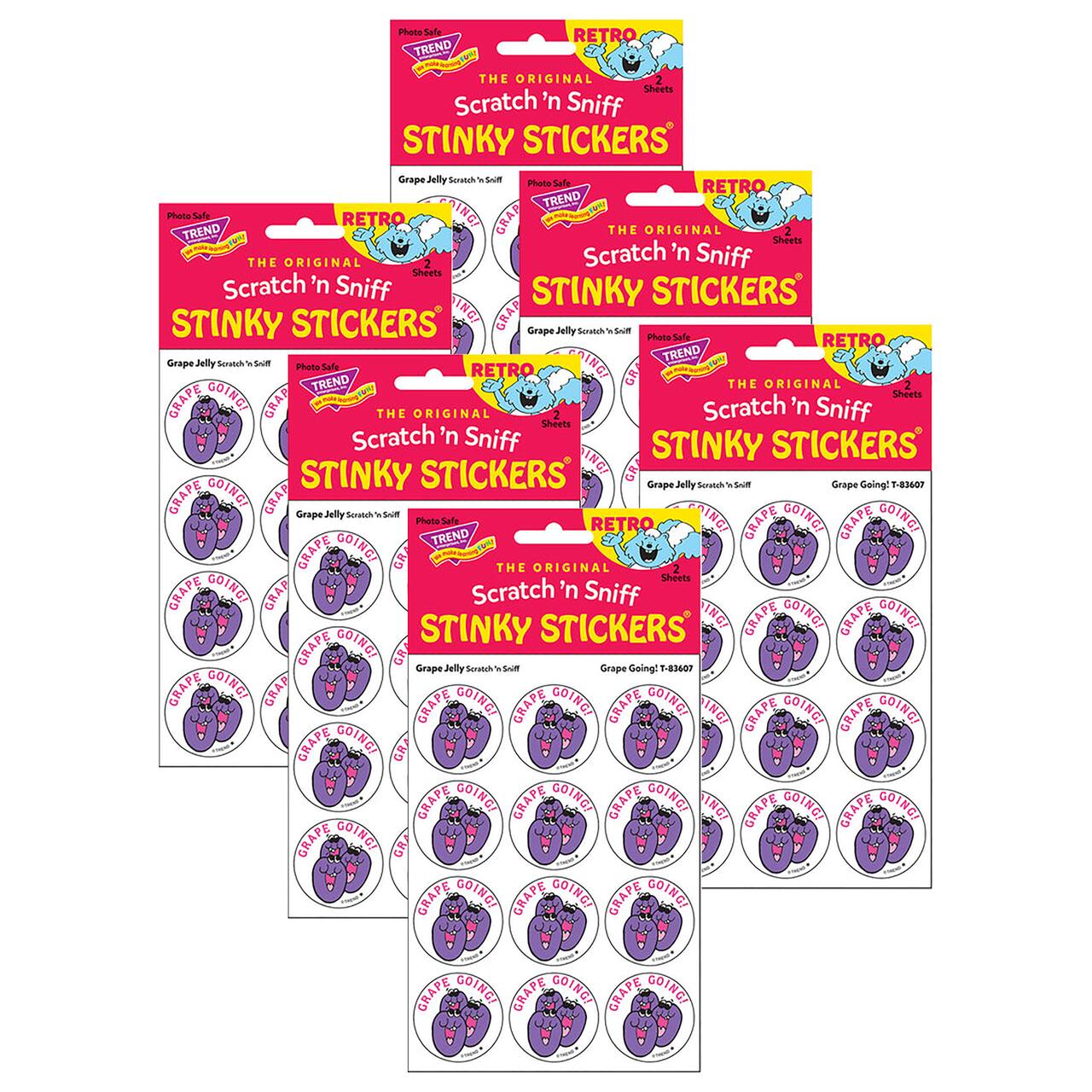 TREND Enterprises® Grape Going! Grape Jelly Scented Stickers, 6 Packs of 24